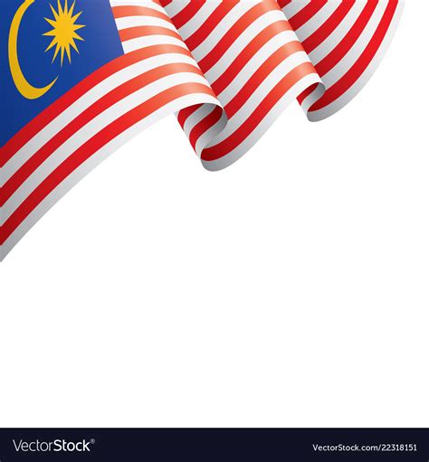 Malaysia flag on a white Royalty Free Vector Image