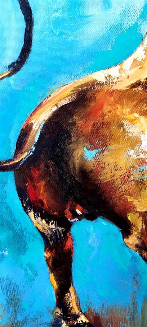 Taurus Painting Bright Bull Zodiac Art Taurus Art-original Oil Painting ...