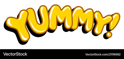 Yummy word comic book pop art Royalty Free Vector Image