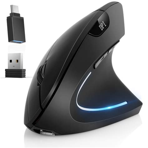 Ergonomic Mouse, Hommie Bluetooth 4.0 Rechargeable 2.4GHz Wireless ...