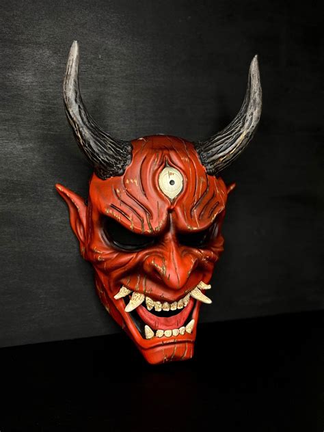 DBD Oni Mask Wearable for Cosplay Red Devil Mask Noh Demon - Etsy