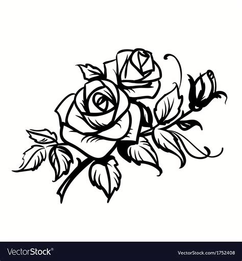 Rose Flower Vector Black And White