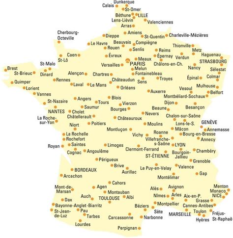 France city map - Map of France with all cities (Western Europe - Europe)