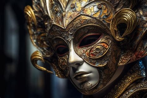 Premium AI Image | Venetian carnival mask golden mask carnival