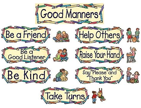 Good Manners Mini Bulletin Board | Manners preschool, Manners for kids ...