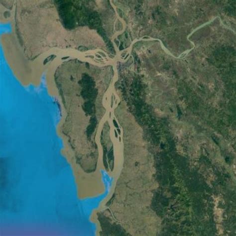 Mouth of the Salween River in Mawlamyine, Myanmar (Google Maps)