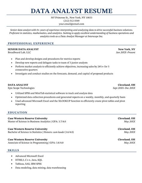 10 Data Analyst Resume Examples and Writing Guide for 2024