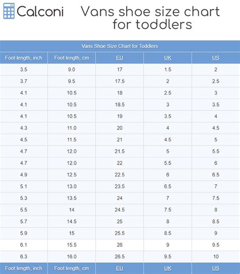 Toddler Vans Shoe Size Chart | lupon.gov.ph