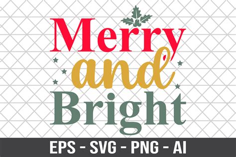 Merry and Bright Design SVG Graphic by Craftking · Creative Fabrica