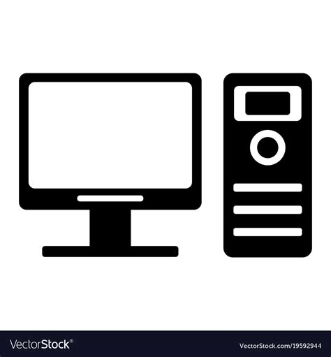 Desktop computer icon image Royalty Free Vector Image