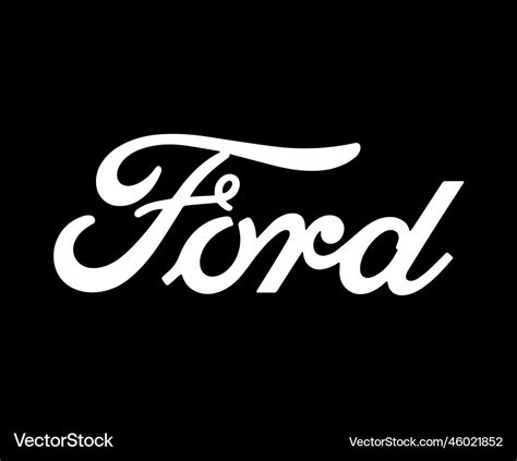 Ford brand logo symbol name white design car usa Vector Image