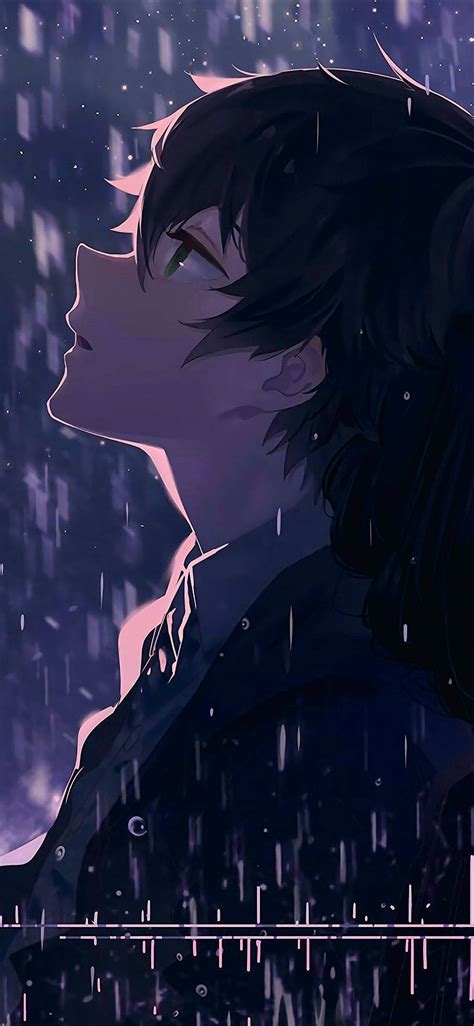 Sad Boy In Rain Wallpaper