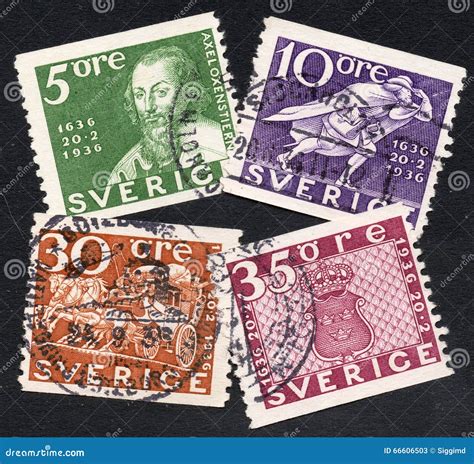 Sweden stamps editorial stock photo. Image of times, sweden - 66606503