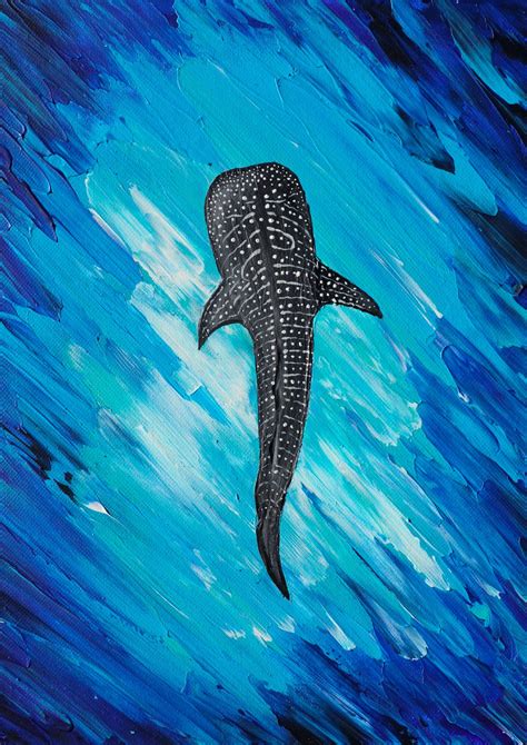 Into the Blue, Whaleshark, Ocean Art, Whale Shark Canvas, Acrylic ...