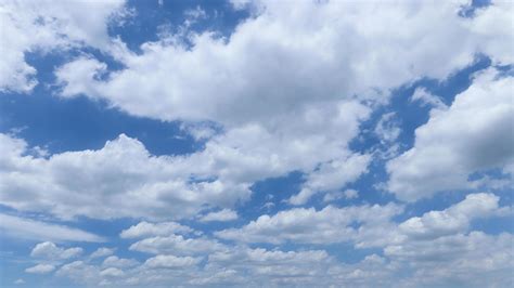 White fluffy clouds with blue sky on sunny day, beautiful summer cloudy ...