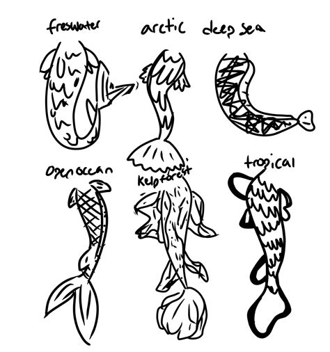 Template for tails for types of mermaids : r/mermaid