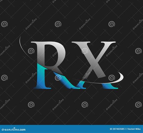 RX Initial Logo Company Name Colored Blue and White Swoosh Design ...