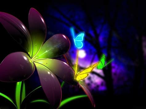 Colorful Flower and Butterfly Wallpaper