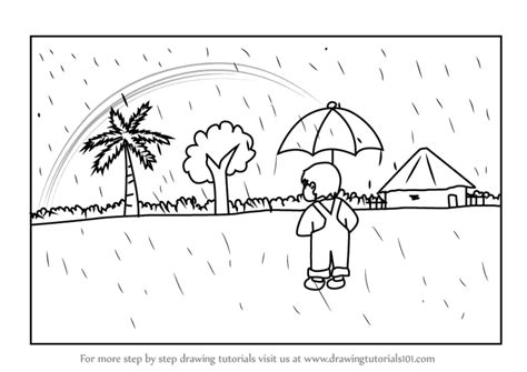 How to Draw a Rainy Day Scene (Scenes) Step by Step ...