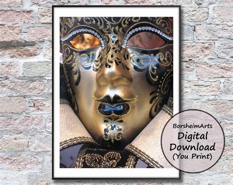 Venetian Mask Black Gold Decor Photograph Download Italian Carnival ...