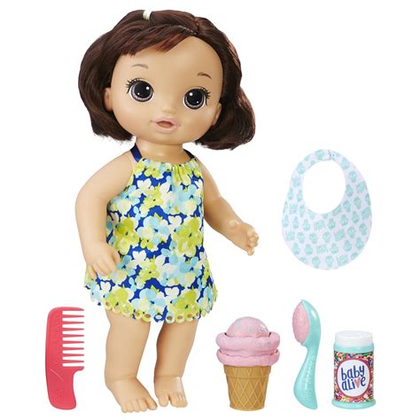 BABY ALIVE MAGICAL SCOOPS BABY: Brunette Baby Doll with Dress and ...