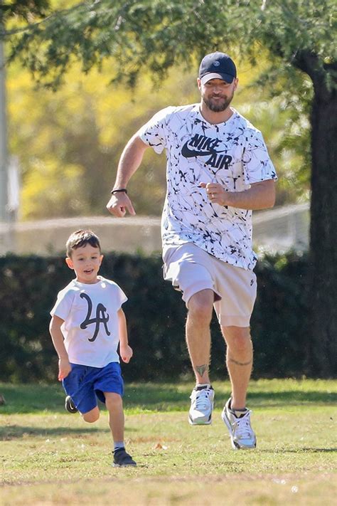 Justin Timberlake & Son Silas Run At Baseball Practice: Cute Photo ...