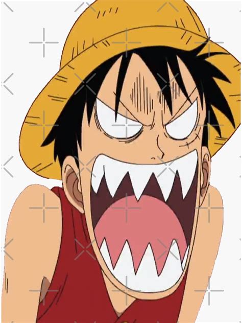 "Luffy funny angry face one piece" Sticker for Sale by Anim-MangaLovrs ...