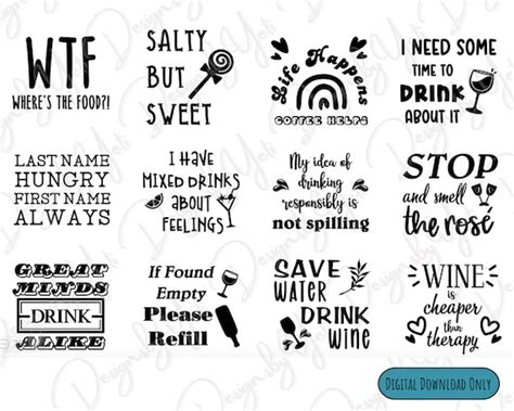 Sassy Drinking Quotes Svg Bundle Funny Alcohol Svg Funny - Etsy