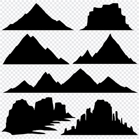 Mountain silhouette vector skyline panoramic view By Microvector ...