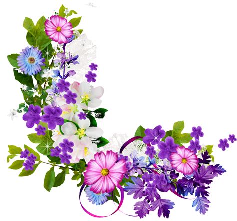 View full size Bouquet Of Purple Flowers Border Png Download - Free ...