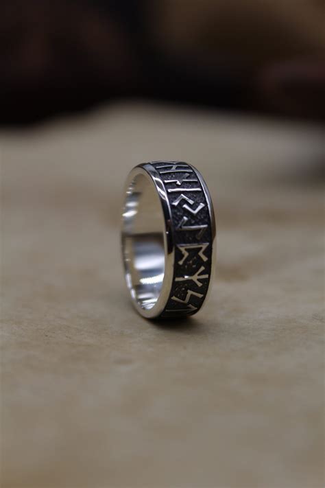 Viking Rune Ring Rune Jewelry Pagan Jewelry Futhark LARP - Etsy