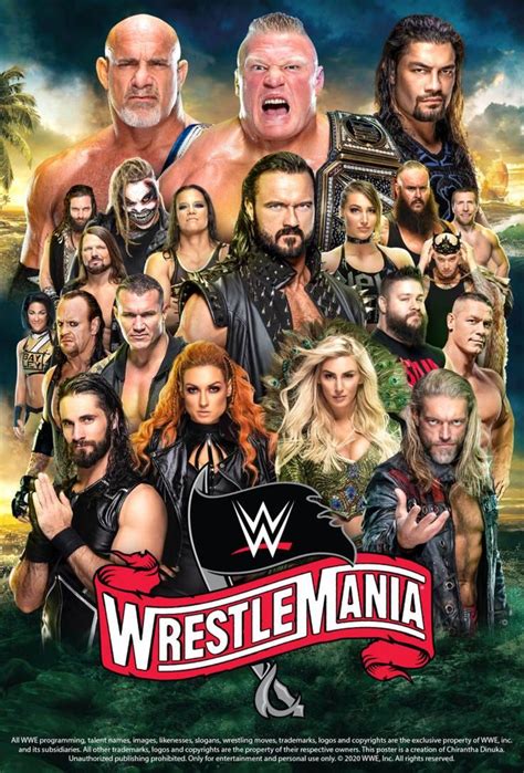 WWE WrestleMania 36 Poster by Chirantha on @DeviantArt | Wwe pictures ...