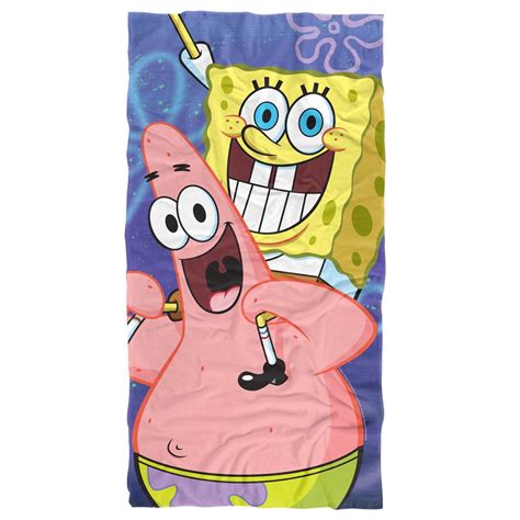 Spongebob Beach Towel, 30"x60", Spongebob and Patrick Cropped Beach ...