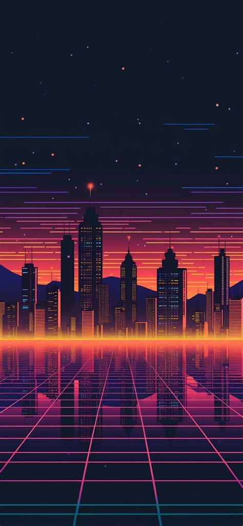 80s Retro Sci-Fi City Wallpaper - 80s Retro Sci-Fi Wallpaper Phone