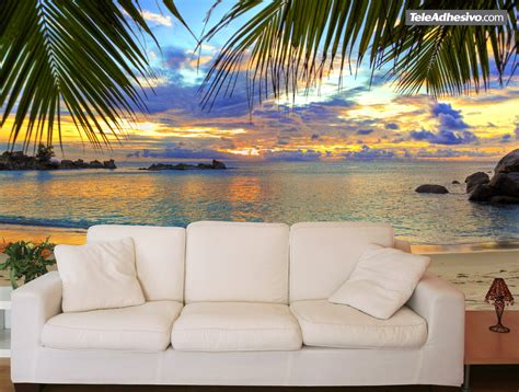 Wall mural Sunset beach | MuralDecal.com