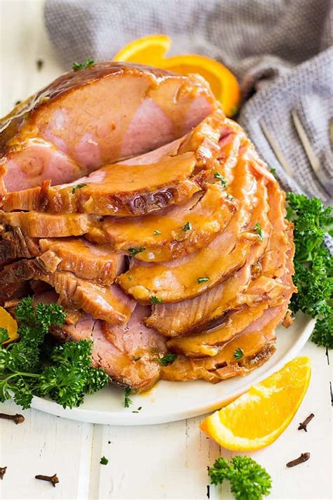 Slow Cooker Honey Mustard Glazed Ham - Countryside Cravings