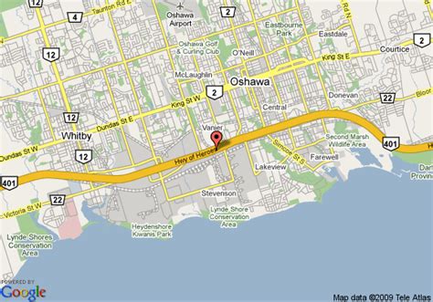 Map of Comfort Inn Oshawa, Oshawa