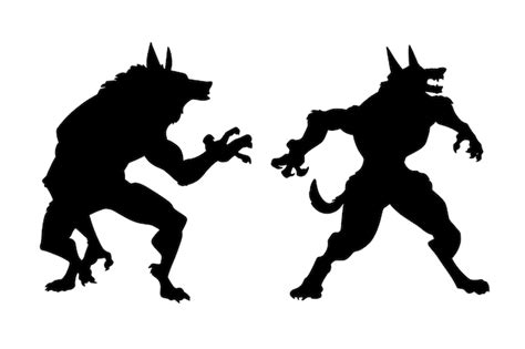 Free Vector | Hand drawn werewolf silhouette