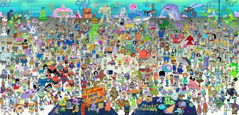 A higher resolution of the Every Spongebob Character wallpaper that was ...