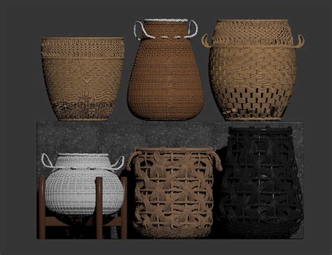 2537 Rattan baskets Sketchup Model by Free Download 2 - Sketchup Models ...