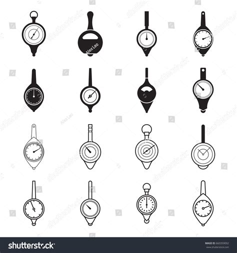 Map Measurer Opisometer Curvimeter Meilograph Icons Stock Vector ...