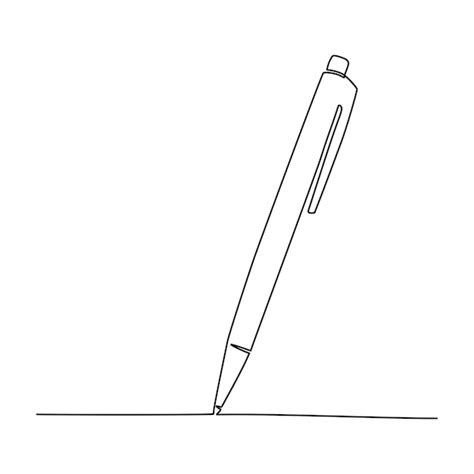 Premium Vector | Continuous one line drawing of pen vector illustration