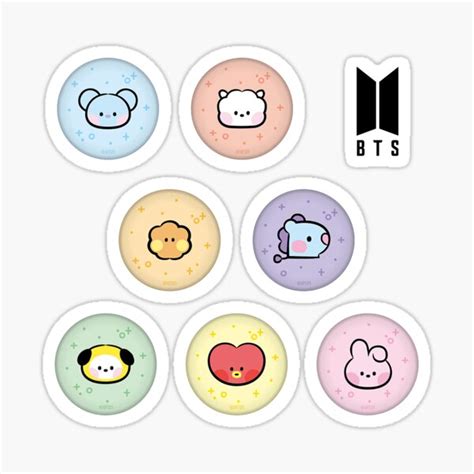 "BT21 Character stickers" Sticker for Sale by NioRioDesign | Redbubble