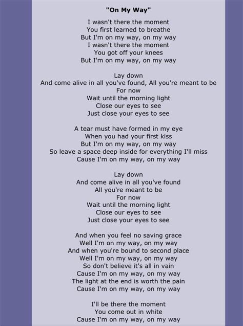 Boyce Avenue lyrics to On My Way one of my favorite songs (: | My way ...