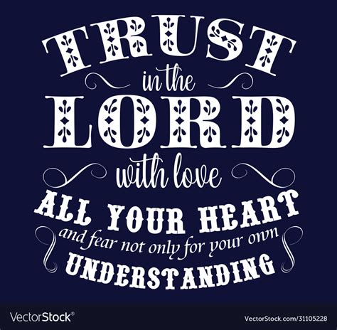 Trust in lord with love christian sayings Vector Image