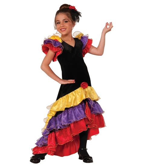 Flamenco Senorita Spanish Dancer Girls Costume - Dancewear Costumes