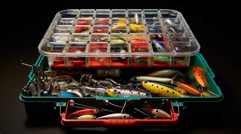 Premium AI Image | A perfectly organized fishing tackle box with ...