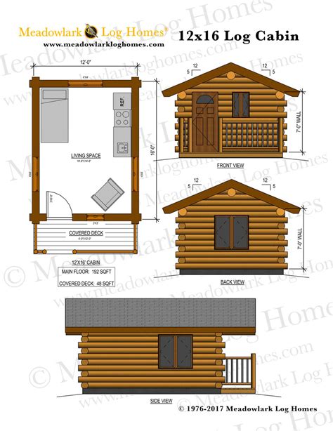 Aspen 12x16 Log Cabin - Meadowlark Log Homes