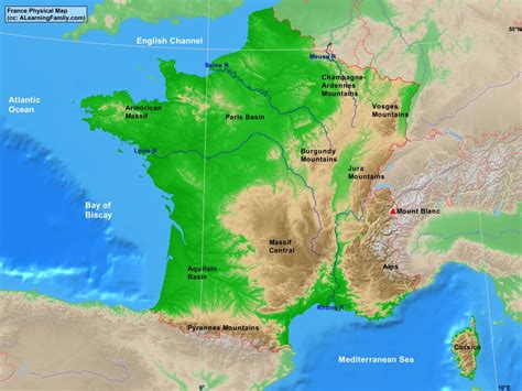 France Physical Map - A Learning Family