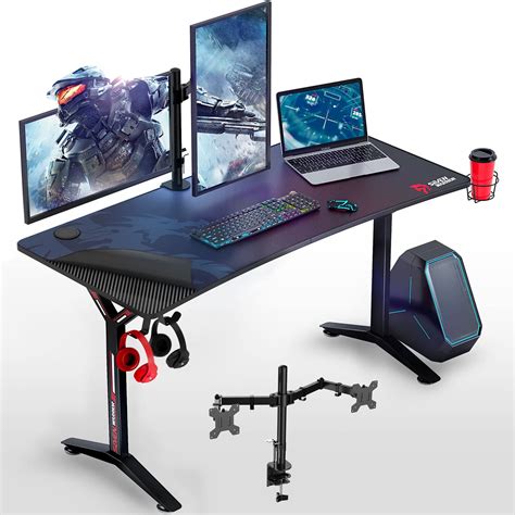 Buy SEVEN WARRIOR Gaming Desk 55INCH with Dual Monitor , Carbon Fiber ...